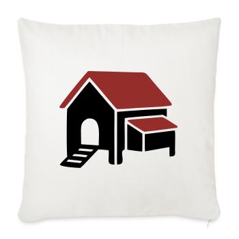 Chicken coop farm icon - Sofa pillowcase 17,3'' x 17,3'' (45 x 45 cm) - natural white - Front
