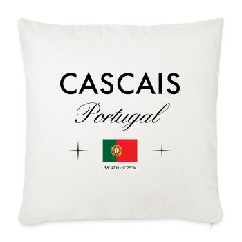 Cascais Portugal Koordinaten Reise Souvenir - Sofakissenbezug 45 x 45 cm - Naturweiß  - Vorne