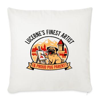 Artist Lucerne Art And Pug Parent Apparel - Sofakissenbezug 45 x 45 cm - Naturweiß  - Vorne