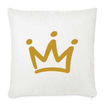 Goldene Kronen-Emblem - Sofakissenbezug 45 x 45 cm - Naturweiß  - Vorne