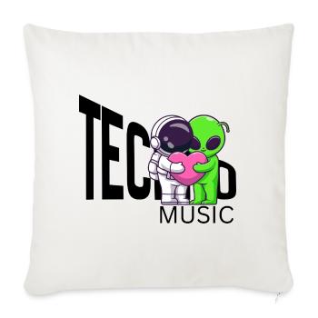 Cosmic Hug: Alien and Astronaut - Sofa pillowcase 17,3'' x 17,3'' (45 x 45 cm) - natural white - Front