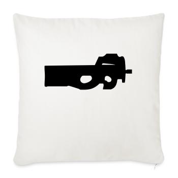 gun rifle pistol weapon military m16 - Housse de coussin décorative 45 x 45 cm - blanc nature - Devant