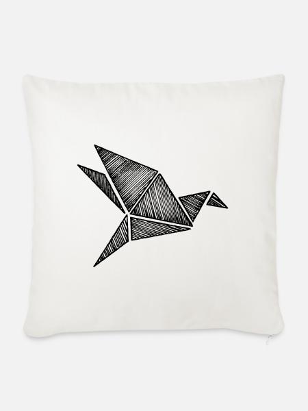 Origami Vogel - Sofakissenbezug 45 x 45 cm - Naturweiß