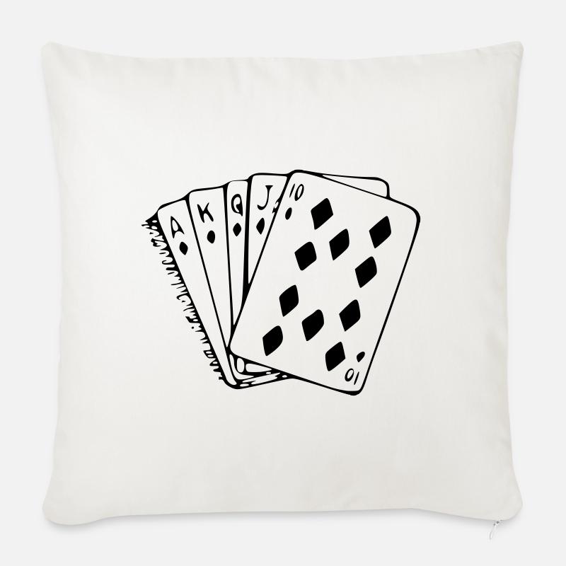 Karten, Kartenspiel, Bridge, Kleejacken, Ass * - Sofakissenbezug 45 x 45 cm - Naturweiß 
