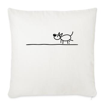 Hund hebt Bein - Sofakissenbezug 45 x 45 cm - Naturweiß  - Vorne