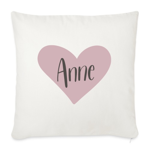 Anne - hjärta - Soffkuddsöverdrag, 45 x 45 cm