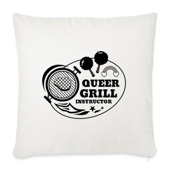 Queer Grill Instructor BBQ Gift Idea - Sofa pillowcase 17,3'' x 17,3'' (45 x 45 cm) - natural white - Front