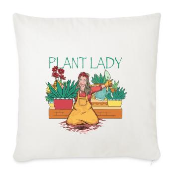 Dame de la plante - Housse de coussin décorative 45 x 45 cm - blanc nature - Devant