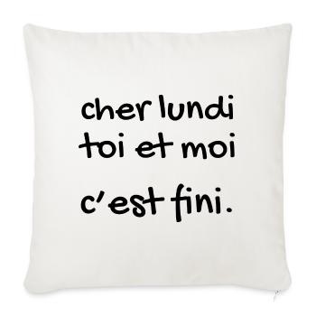 cher lundi - Housse de coussin décorative 45 x 45 cm - blanc nature - Devant