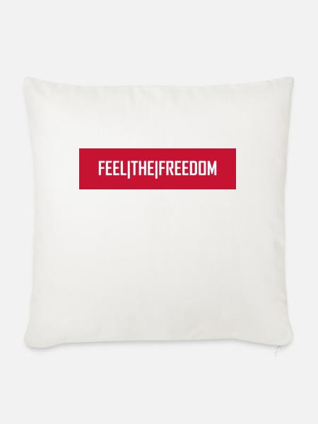 Feel The Freedom - Sofakissenbezug 45 x 45 cm - Naturweiß