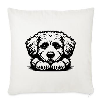 Tête bolognaise avec pattes - Housse de coussin décorative 45 x 45 cm - blanc nature - Devant