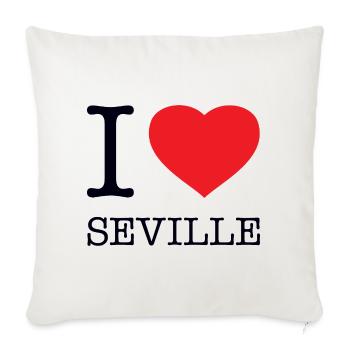 J’ADORE SÉVILLE Séville Espagne - Housse de coussin décorative 45 x 45 cm - blanc nature - Devant