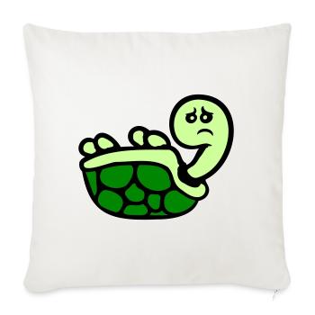 Tortue renversée sur le dos, triste - Housse de coussin décorative 45 x 45 cm - blanc nature - Devant