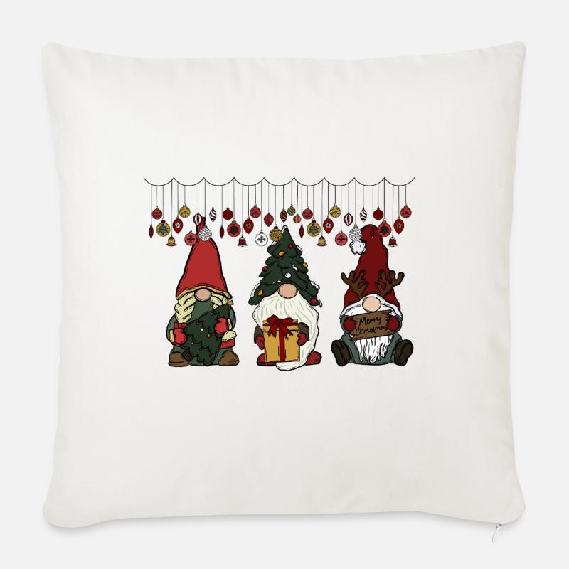 Wichtel Weihnachten - Sofakissenbezug 45 x 45 cm - Naturweiß