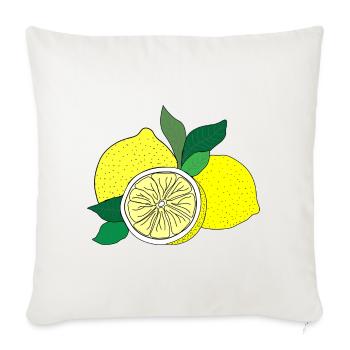 Imprimé agrume - Housse de coussin décorative 45 x 45 cm - blanc nature - Devant