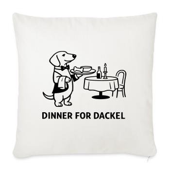 Dîner pour teckel - Housse de coussin décorative 45 x 45 cm - blanc nature - Devant