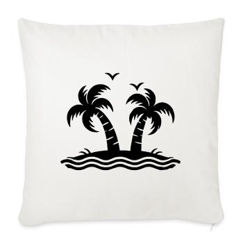 Palm trees - Sofa pillowcase 17,3'' x 17,3'' (45 x 45 cm) - natural white - Front