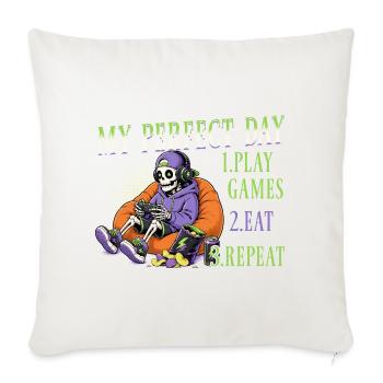 Skeleton Gamer Gaming Halloween - Sofa pillowcase 17,3'' x 17,3'' (45 x 45 cm) - natural white - Front