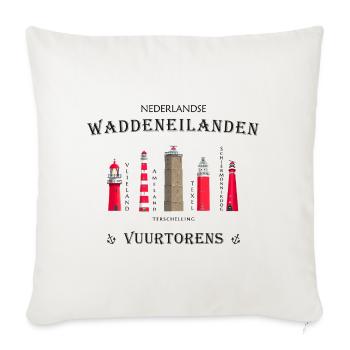 Leuchttürme Texel, Ameland, Terschelling, Vlieland - Sofakissenbezug 45 x 45 cm - Naturweiß  - Vorne
