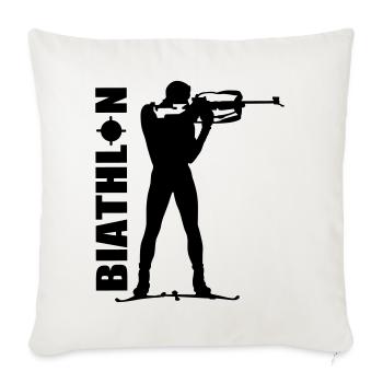 Biathlon - Housse de coussin décorative 45 x 45 cm - blanc nature - Devant