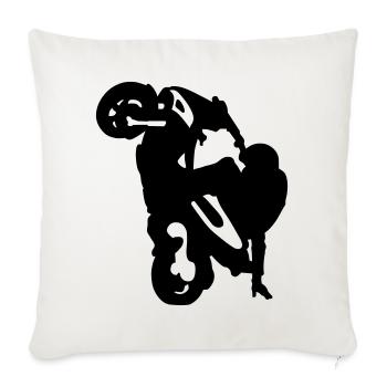stunt moped - Sofa pillowcase 17,3'' x 17,3'' (45 x 45 cm) - natural white - Front