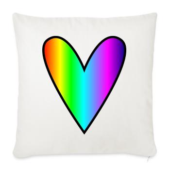 HEART. HEARTS. SAINT VALENTINE. LOVE. LOVE. COUPLE. - Sofa pillowcase 17,3'' x 17,3'' (45 x 45 cm) - natural white - Front