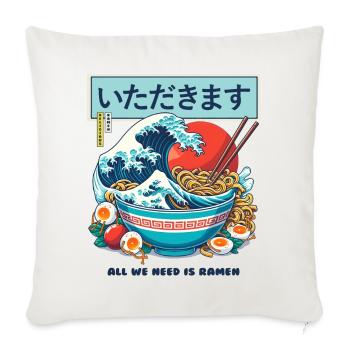 Ramen Kanagawa Köstlich - Sofakissenbezug 45 x 45 cm - Naturweiß  - Vorne