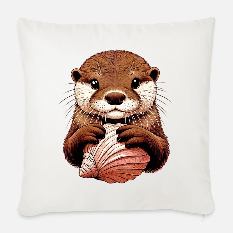 Otter - Sofakissenbezug 45 x 45 cm - Naturweiß 