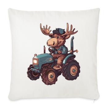 Éleveur de tracteurs d’orignaux - Housse de coussin décorative 45 x 45 cm - blanc nature - Devant