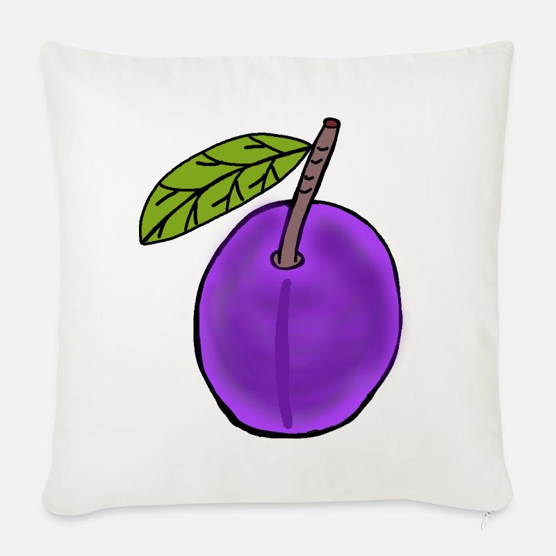 Pflaume Obst Frucht Pflaumen Hobbygärtner - Sofakissenbezug 45 x 45 cm - Naturweiß 