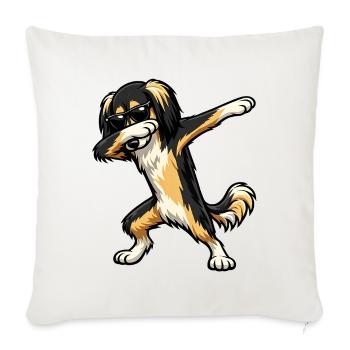 Tabbing de Saluki dans un style comic - Housse de coussin décorative 45 x 45 cm - blanc nature - Devant