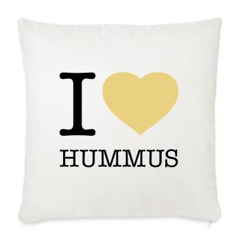 I LOVE HUMMUS - Sofa pillowcase 17,3'' x 17,3'' (45 x 45 cm) - natural white - Front