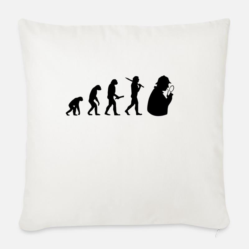 sherlock holmes evolution progress development - Sofa pillowcase 17,3'' x 17,3'' (45 x 45 cm) - natural white