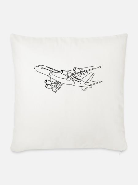Airbus A380 - Sofakissenbezug 45 x 45 cm - Naturweiß 