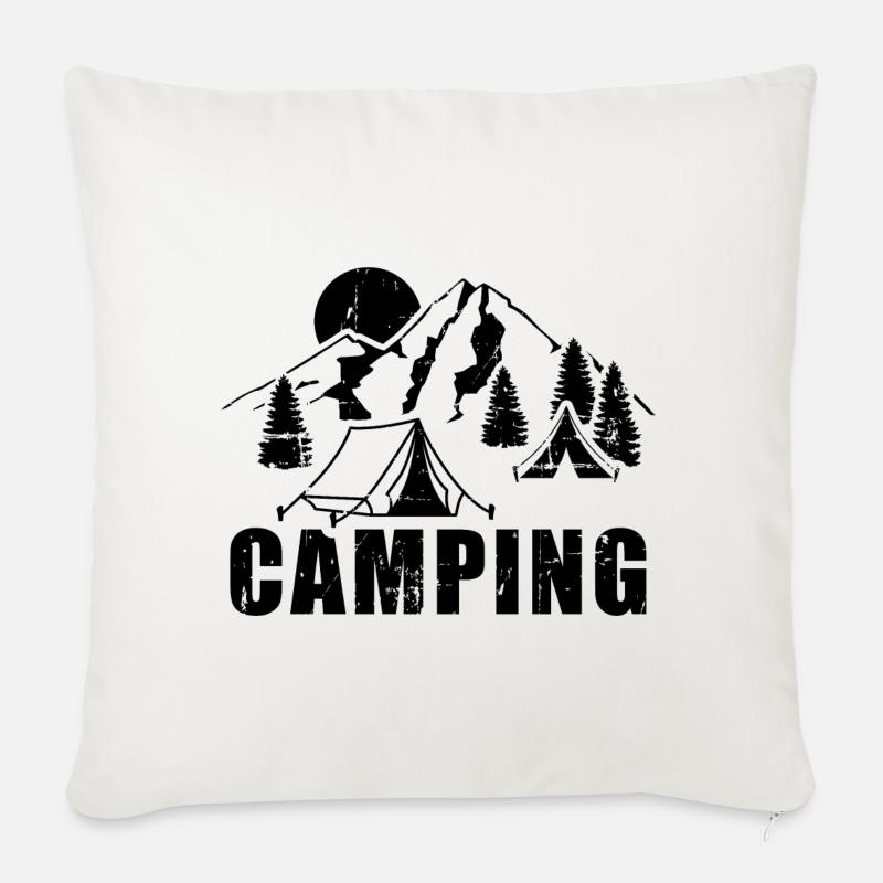 camping - Sofa pillowcase 17,3'' x 17,3'' (45 x 45 cm) - natural white