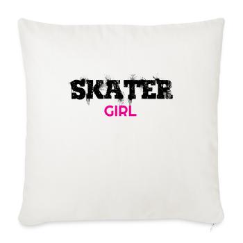 patineur, patineuse fille, t-shirts patineur, sweat à capuche patineur - Housse de coussin décorative 45 x 45 cm - blanc nature - Devant