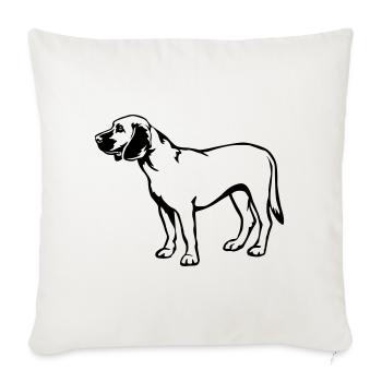Hannoverscher Schweisshund - Sofakissenbezug 45 x 45 cm - Naturweiß  - Vorne