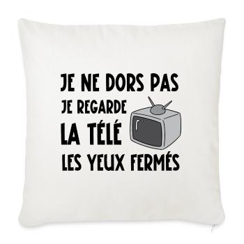je ne dors pas - Housse de coussin décorative 45 x 45 cm - blanc nature - Devant