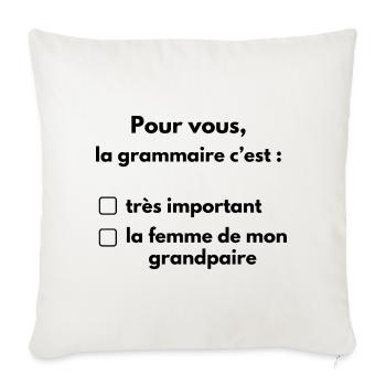pour vous la grammaire - Housse de coussin décorative 45 x 45 cm - blanc nature - Devant