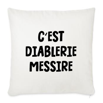 c'est diablerie messire - Housse de coussin décorative 45 x 45 cm - blanc nature - Devant