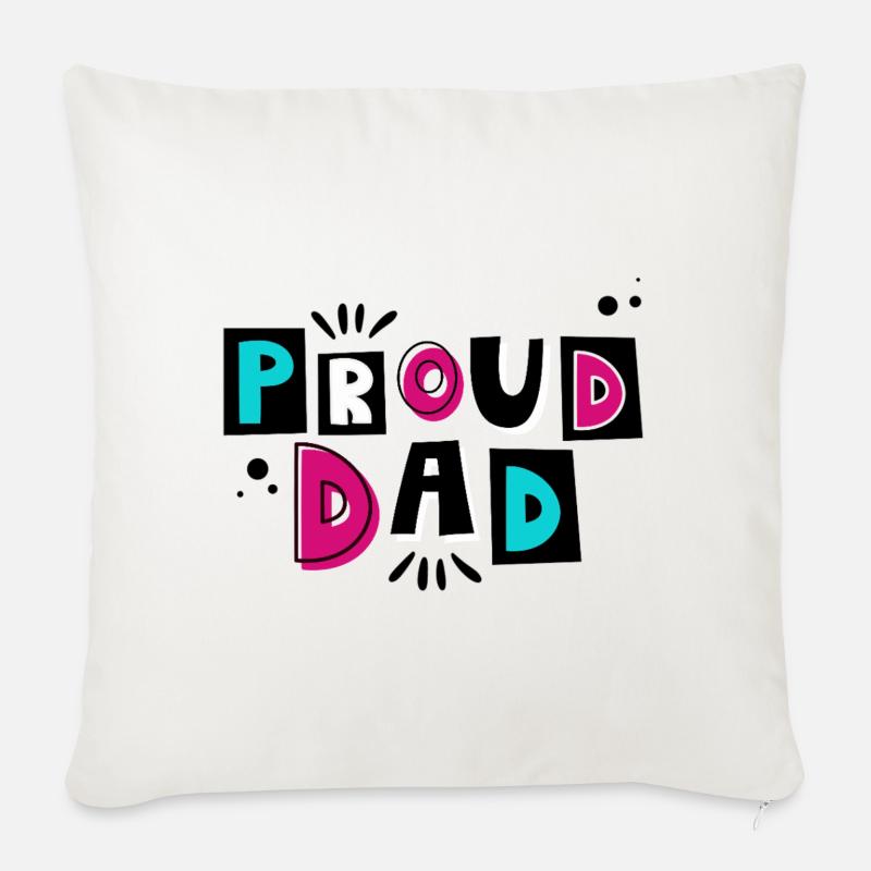 Stolzer Papa - Das perfekte Geschenk für Väter - Sofakissenbezug 45 x 45 cm - Naturweiß 