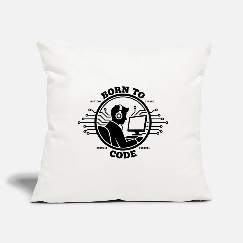 Codeur né pour coder Programmeur Housse de coussin décorative 45 x 45 cm