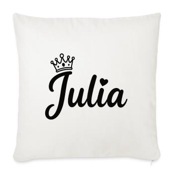 Juliet Name Crown Heart Calligraphy Personalized - Sofa pillowcase 17,3'' x 17,3'' (45 x 45 cm) - natural white - Front