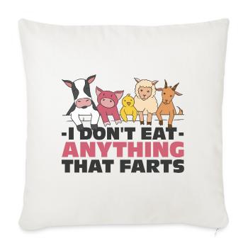Humour végan amusant - Housse de coussin décorative 45 x 45 cm - blanc nature - Devant