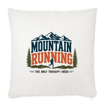 La course en montagne est la seule thérapie dont j’ai besoin - Housse de coussin décorative 45 x 45 cm - blanc nature - Devant