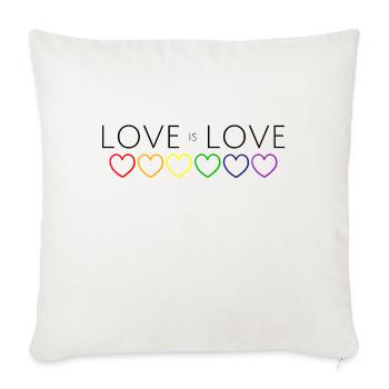 L'amour est l'amour Coeur chaîne arc-en-ciel - Housse de coussin décorative 45 x 45 cm - blanc nature - Devant