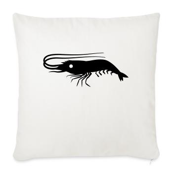 seule crevette crevettes avec des antennes - Housse de coussin décorative 45 x 45 cm - blanc nature - Devant