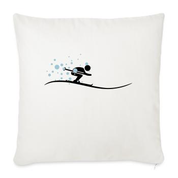 Sport - Skifahrer - Sofakissenbezug 45 x 45 cm - Naturweiß  - Vorne