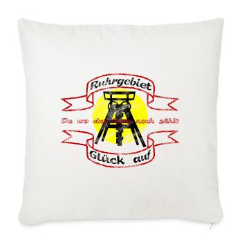 Ruhrgebiet Zeche Glück auf - Sofakissenbezug 45 x 45 cm - Naturweiß  - Vorne