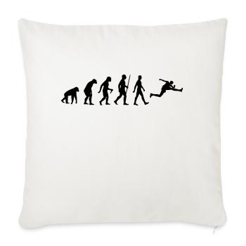 Saut en longueur évolution athlétisme haies Ape - Housse de coussin décorative 45 x 45 cm - blanc nature - Devant